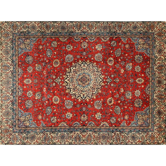 Ahgly Company Machine Washable Indoor Rectangle Traditional Bullet Shell Brown Area Rugs, 8' x 10'