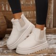 thumbnail image 3 of Women's Faux Suede Slip-On Snow Boots, Short Warm Ankle Booties, 3 of 5