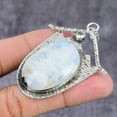 thumbnail image 3 of Natural Moonstone, White Topaz Gemstone 925 Sterling Silver Pendant 2.25", 3 of 4