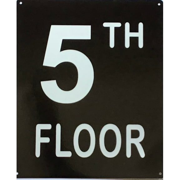 5TH FLOOR SIGN (10X12,Black Aluminum) -ref21422