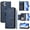 Blue, variant on For iPhone 16 Pro Max 6.9-inch Wallet Case for Women Men Multi-Card Slots Zipper Wallet Leather Phone Case,Black,For iPhone 16 Pro Max