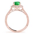 thumbnail image 2 of Mauli Jewels Rings for Women 1.05 Carat Diamond And Emerald Ring 4-prong 10k Rose Gold, 2 of 8