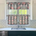 thumbnail image 3 of Pioneer Kitchen Curtains and Valance Set 24 Inch Tier Vintage Flowers Floral Curtains Small Drapes for Cafe Living Room Bathroom Farmhouse 3 Pieces Set Rod Pocket, 3 of 6