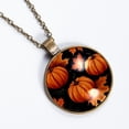 thumbnail image 2 of Maple Leaf Pumpkin Necklace Personalized Custom Photo Round Pendant Adjustable Stainless Steel Necklaces with Gift Box for Men Women Mothers Valentine's Jewelry Gift, 2 of 6