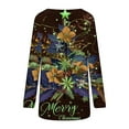 thumbnail image 5 of Christmas Tops for Women Plus Size Xmas Tree Printed Blouse Shirts Womens Long Sleeve Pleated Tunic Top Christmas Sweatshirt Casual Cotton Holiday Womens Tops 01-Yellow L, 5 of 5