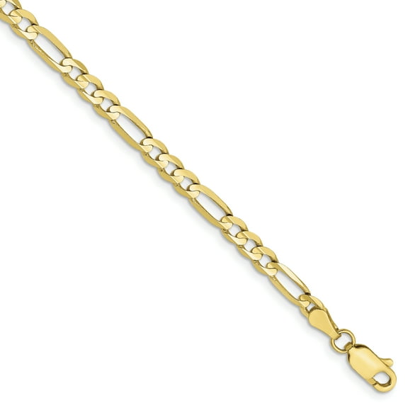 10K Yellow Gold 4mm Light Figaro Chain