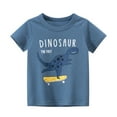 thumbnail image 2 of QWIED Boy Tshirts Toddler Kids Cartoon Dinosaur Short Sleeve Crewneck Pullover Tops Loose Fit T Shirts Size 2-3, 2 of 3