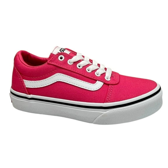 Vans Ward Youth Girls Canvas Skateboard Sneaker Size 1 Pink-White Low Top Shoes