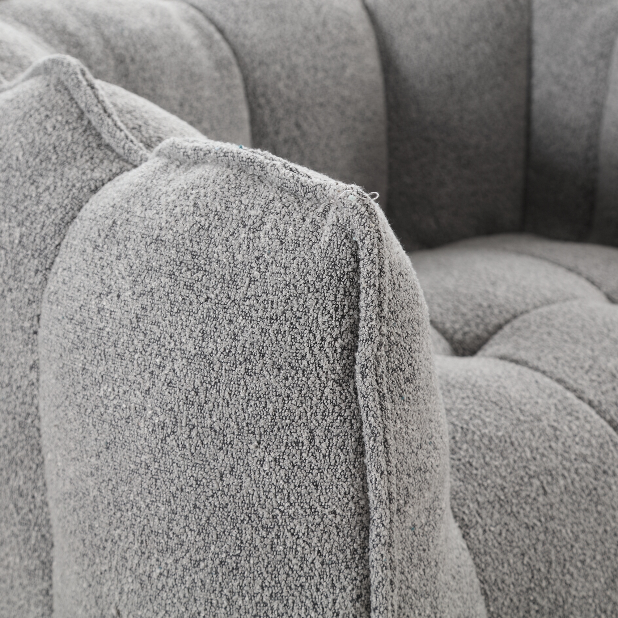 Leumius Soft Bean Bag Chair with High Resilient Foam(Chips)for Living Room and Bedroom,Comfortable Square Lazy Sofa with Footstool for Adults to Gaming, Reading and Watching TV Grey