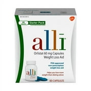 Alli Orlistat 60 mg Capsules Weight Loss Aid Starter Pack Capsules, 60 Ea, 2 Pack