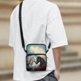 thumbnail image 3 of FUIALDOLG Crossbody Purse for Running, with Zipper Portable Cross-Body Bag Phone Case for Men Black And White Horses Crossbody Bag, 3 of 7