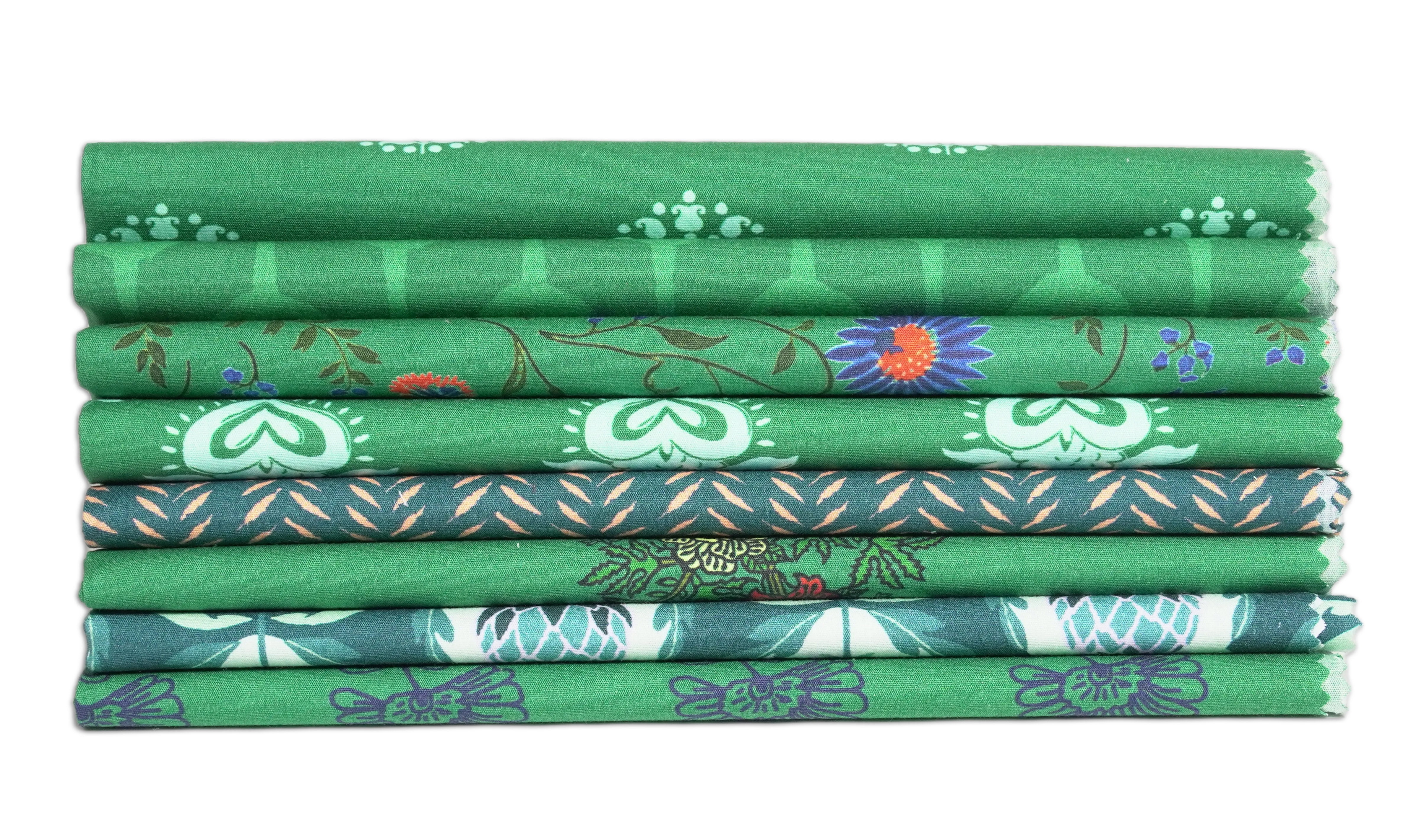 Soimoi 8 Pc Fat Quarter Bundle- Block Print 18"x 22" DIY Patchwork- 100% Cotton Pre-Cut Quilting Fabric Multicolor