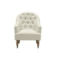 thumbnail image 3 of Rustic Manor Saoirse Upholstered Linen Button Tufted Accent Armchair with Casters, Cream White, 3 of 9