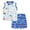Blue, variant on Toddler Boy Casual Outfits 2 Piece Sleeveless Tank Shirt + Adorable Print Pull-on Shorts Summer Clothes Sets(Blue,2-3 Y)