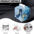 thumbnail image 7 of POLERO Tissue Box Holder Waterproof - Square PU Leather Tissues Cube Box Cover -Blue Marble Decorative Car Facial Tissue Holder on Table and Barthroom, 5.1"X5.1"X5.5", 7 of 7