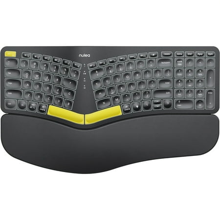 SunGrand Wireless Ergonomic Keyboard, Split Keyboard with Wrist Rest, USB-C Charging, 7-Color Backlight, Natural Typing, BT And USB Connectivity, Compatible with Windows/Mac