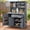 Gray, variant on Mintazer 65" Outdoor Potting Bench with Drawer & Cabinets, Garden Workstation with Hutch & Spice Rack, Patio Kitchen Island with Adjustable Shelves & Side Hook, Natural
