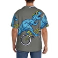 thumbnail image 5 of KLL Fun Riding Dinosaur Print Men's Shirt Short Sleeve Button Down Summer Cuba Beach Shirts- 3X-Large, 5 of 7