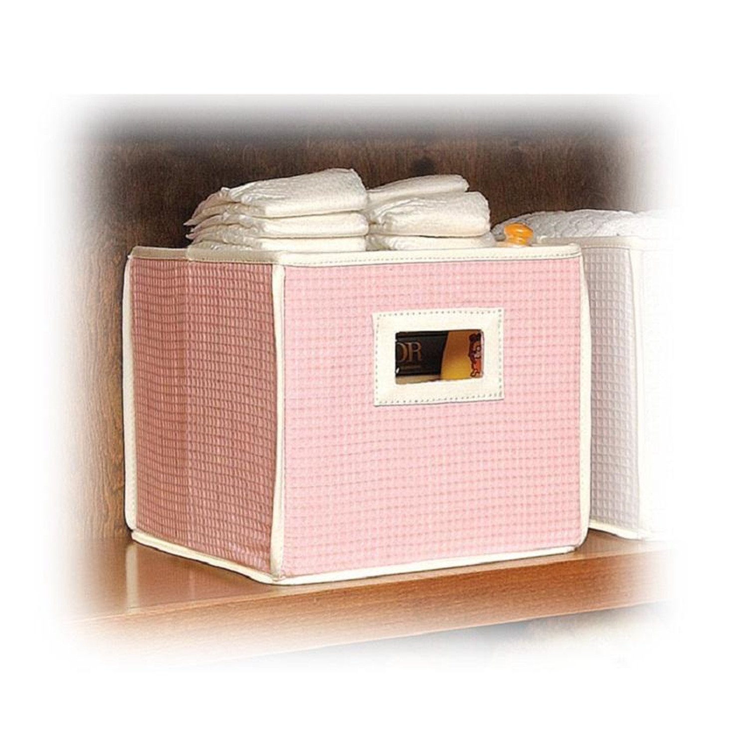 Folding Nursery Basket/Storage Cube-Fabric:Brown Polka Dot - image 4 of 8