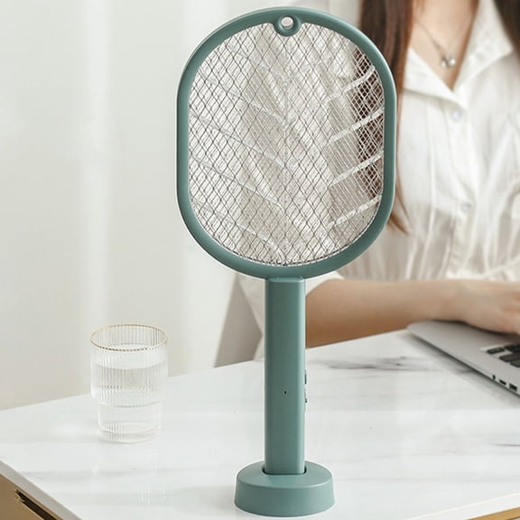 Haidf 2 in 1 Electric Fly Swatter, Rechargeable Bug Zapper Racket with 1800mAh Battery, Dual Mode Mosquito Swatter for Indoor Outdoor Home Garden Patio Camping, Insect Catcher Racket, Green