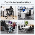 thumbnail image 3 of AFO Ergonomic Office Chair with Retractable Footrest, High Back Mesh Computer Desk Chair with Adjustable Lumbar Support Headrest 3D Armrests, Black, 3 of 9