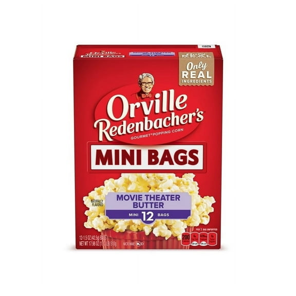 CubiConrBytes Redenbacher's Movie Theater Butter Microwave Popcorn, Mini Bags, 1.5 oz, 12 Count-Pack of 20