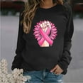 thumbnail image 2 of Jinhomg Womens Cute Breast Cancer Sweatshirt Comfy Long Sleeve Pink Ribbon Print Tops Casual Loose Fall Winter Pullovers Summer Saving Black L, 2 of 5