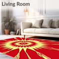 thumbnail image 2 of ODIKA 8x10 Machine Washable Non-Slip Area Rug, Radiant Sunburst with Layered Concentric Highlights Ultra Soft Rug, None, 613405, 2 of 7
