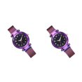 thumbnail image 2 of Qarigey Reloj con hebilla magnética Universal, relojes luminosos de cuarzo, espejo de cristal, fuerte succión, reloj de de moda, caja de Púrpura 2Conjunto, 2 of 6