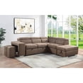 thumbnail image 6 of ACME Acoose Sectional Sofa w/Sleeper, Brown Fabric, 6 of 7