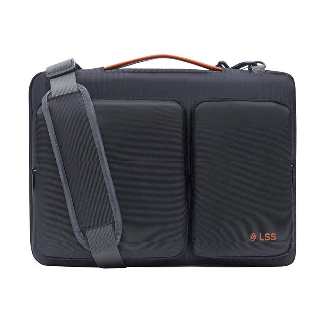 LSS Laptop Bag for Men/Women - Cool, Stylish & Durable Shoulder Sleeve Bag for 13"-13.5" Laptops - Includes Slip Resistant Shoulder Strap - Black