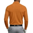 thumbnail image 4 of Mens Polo Shirts Long Sleeve Casual Solid Stylish Dry Fit Performance Designed Collared Golf Polo Shirts for Men Ginger S, 4 of 8