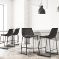 thumbnail image 3 of Magshion Modern Barstools Set of 4, PU Leather Counter Height Bar Stools, Dining Pub Chairs with Padded Bucket Seat, Black, 3 of 10