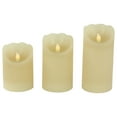 thumbnail image 3 of Northlight LED Operated Flameless Pillar Candles - 6" - Cream - Set of 3, 3 of 6
