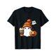thumbnail image 1 of Halloween T-shirt Geist Kaffee Mütze Cartoon Halloween Scary Ghost T-Shirt, black, 1 of 6