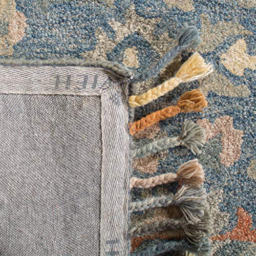 Blue Safavieh Aspen Collection APN123A Handmade Boho Braided Tassel Wool Accent Rug Rust 2' x 3'