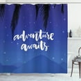 thumbnail image 1 of Ambesonne Saying Shower Curtain, Stars Night Sky Palms Art, 69"Wx84"L, Violet Blue and White, 1 of 3