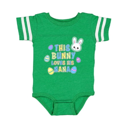 

Inktastic This Bunny Loves His Nana with Bunny Face and Eggs Gift Baby Boy Bodysuit