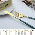 thumbnail image 3 of 4 Piece Set Stainless Steel Tableware Set Western fork and Spoon Easy Grip Handle European Steak and fork Gold Utensils for Adults, 3 of 3