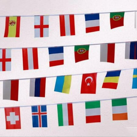 

Lemetow 14 * 21cm/20*28CM European Cup 24 Strong Skewers KTV Hanging Flag Mini Garland Flags