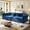 Blue, variant on 100" Pull Out Sofa Bed, 2-in-1 Convertible Sleeper Sofa with Deep Seat and Flower Tufted, Luxurious Velvet Loveseat Bed for Living Room, Apartment, Light Grey