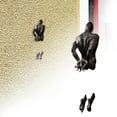 thumbnail image 3 of Figurine Sculpture Abstraite en Résine Imitation Cuivre pour Perçage Mural, Art Mural Intérieur/extérieur pour Salon, 3 of 5