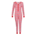 thumbnail image 1 of SUNSIOM Combinaison Slim Manches Longues en Pyjama à Rayures de Noël pour Femme, 1 of 5