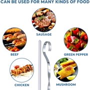 Kabob Skewers, Walfos 10pcs 16.8 inches Long Stainless Steel BBQ Skewers, Flat Metal Shish Kebab Skewers, No Rust & No Spikes, Dishwasher Safe, Great for Grilling, Meat Shrimp and Chicken Vegetable