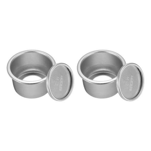 Uxcell 2Pcs Round Cake Pan with Removable Loose Bottom 2" Small Cheesecake Pan Anodized Aluminum Nonstick Baking Pan
