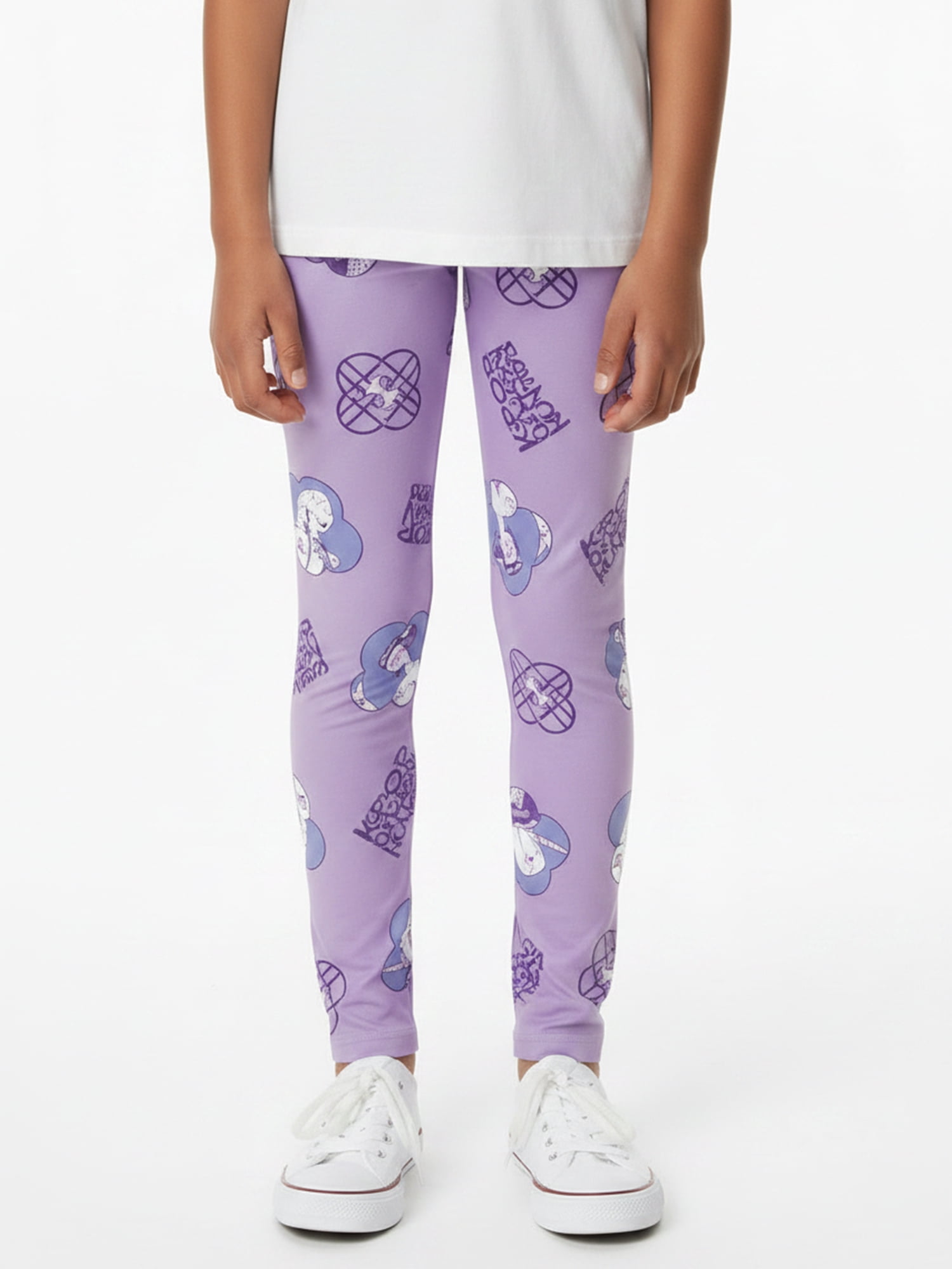 KPop Demon Hunters Girls' Huntrix Icon Graphic Leggings, Sizes 4-16