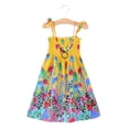 thumbnail image 2 of Skymirror Kids Toddler Girls Spaghetti Strap Dress for Toddler Girl Summer Dress for Kids Floral Sleeveless Casual Beach Sundress Tiered Swing Princess Dress 5-9 Years, 2 of 2