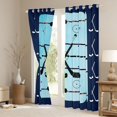 thumbnail image 3 of Homewish Cartoon Ice Hockey Black Out Curtains, Blue Stripes Lines Abstract Curtains Pack of 2 (42x63 Each), Teens Kids Boys Girls Bedroom Curtainsm Black Out Curtains Decor, 3 of 6