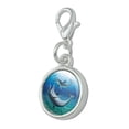 thumbnail image 2 of Dolphin and Baby Having Fun Ocean Antiqued Bracelet Pendant Zipper Pull Charm with Lobster Clasp, 2 of 5