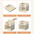 thumbnail image 5 of Yhmxh Linen Foldable Storage Bins with Clear Window, Storage Cubes Storage Organizer with 2 Handles, Closet Organizers and Storage Basket for Shelf Closet, Clothes, Cabinet (13x13x13 Inch), 5 of 7